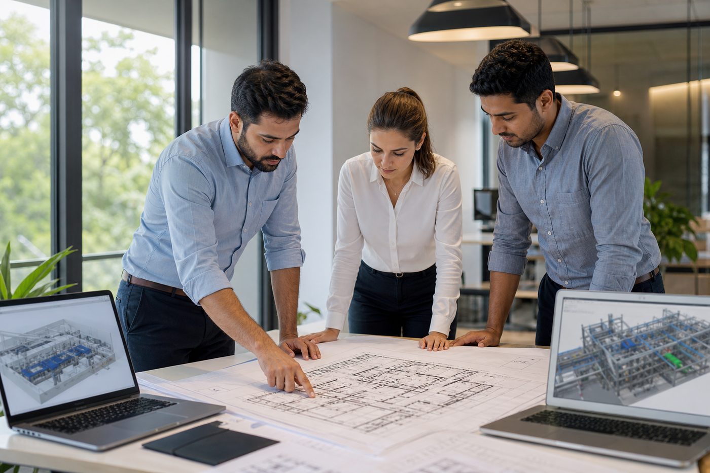 Strategix Asia engineering team reviewing GMP facility plans